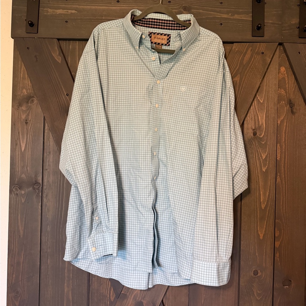 Ariat Men's Blue Checkered Casual Shirt